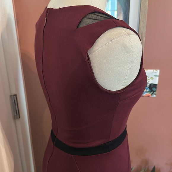 La Pina David Helwani Burgundy body con Peek-a-boo XS Sleeveless Sheath Dress - Picture 7 of 15